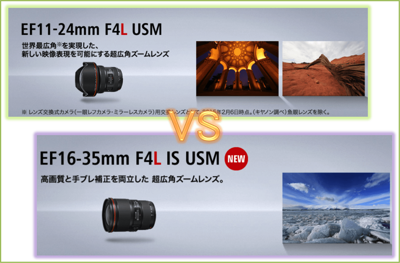 EF11-24mm F4L USM vs EF16-35mm F4L IS USM。両レンズ購入前の1つの検討ポイント