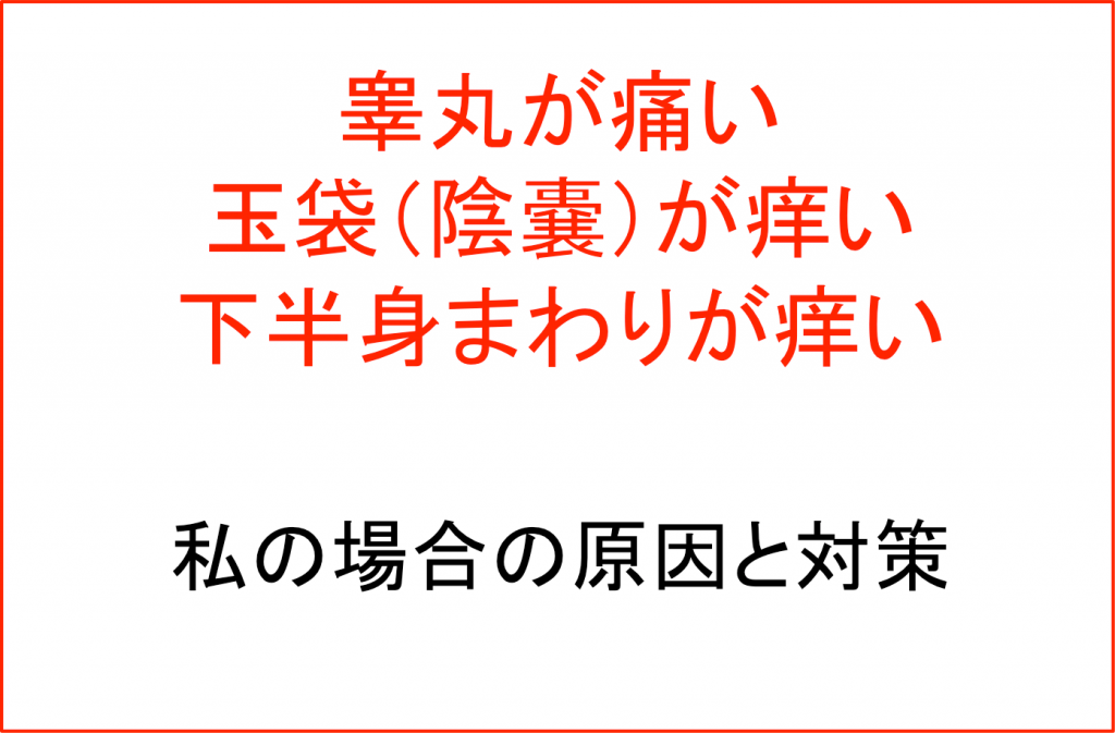 睾丸が痛い 玉袋 陰嚢 や股間まわりが痒い 私の場合の原因 対策を